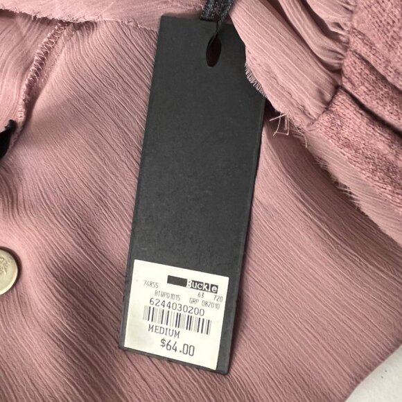 BKE Boutique Buckle Blouse Womens Medium Purple Wool Blend New - Picture 9 of 10